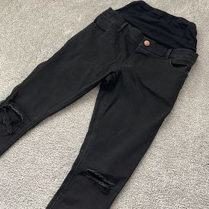 ASOS Maternity Black Distressed Jeans